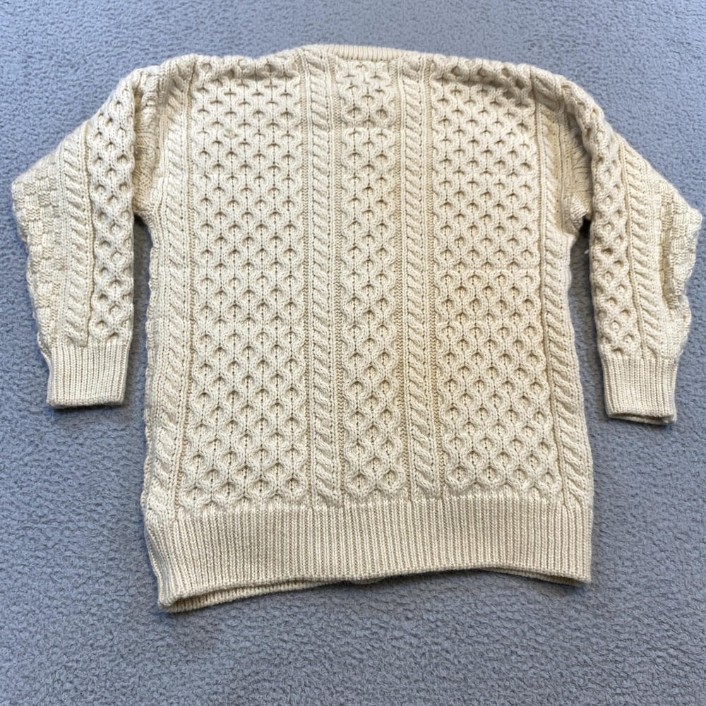 Inis Crafts‎ Sweater Womens Small Wool Aran Fisherman Cardigan Made in Ireland - Picture 10 of 10